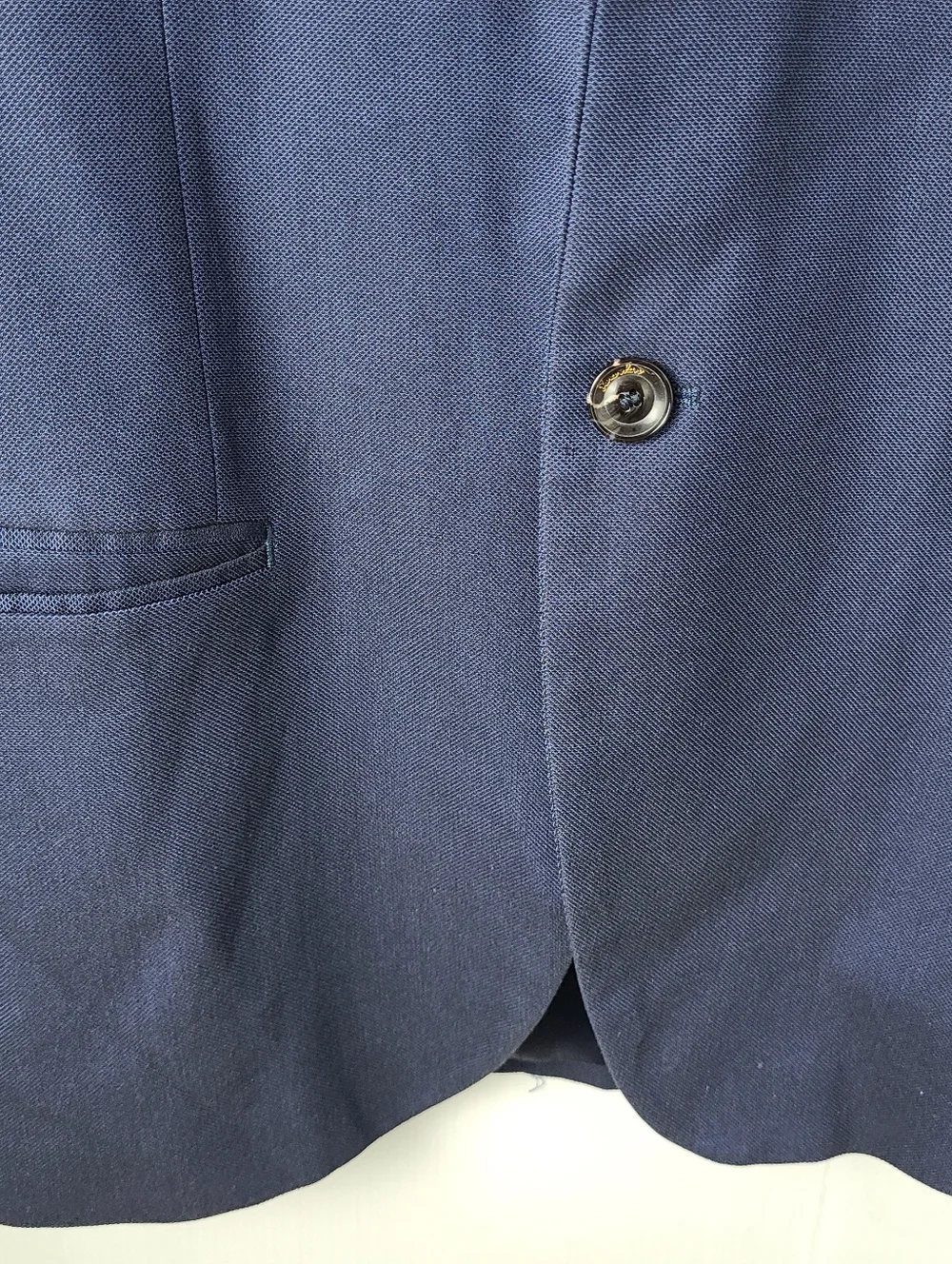 Zara Man Blue Cotton Blend Slim Fit Blazer Sport Coat